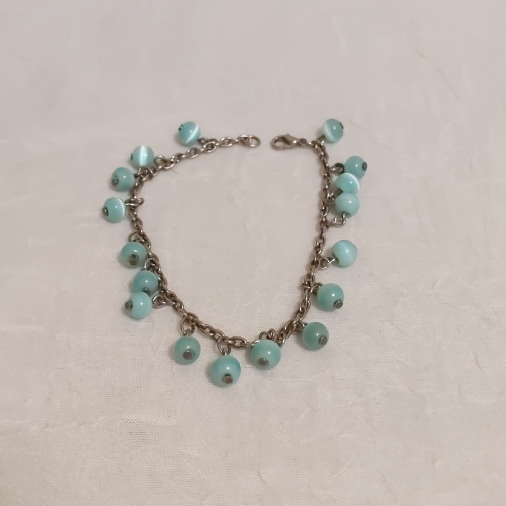 Blue and Silver Dangle Bracelet 💐